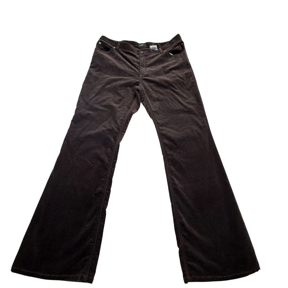 NEW Eddie Bauer Velveteen Jeans Sz 16 Brown Classic Fit Bootcut Stretch Pants